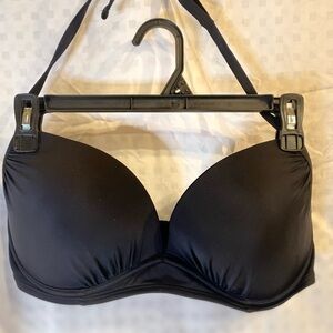 Catalina Black Push-Up Halter Bikini Top